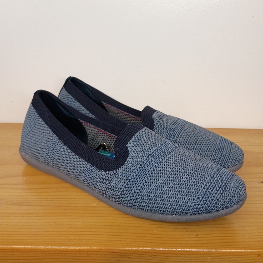 Skechers Cleo Sport-Our Town Navy Stretch Memory Foam Ballet‎ Flats Women's 9.5